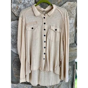 Free People Cream Button Up